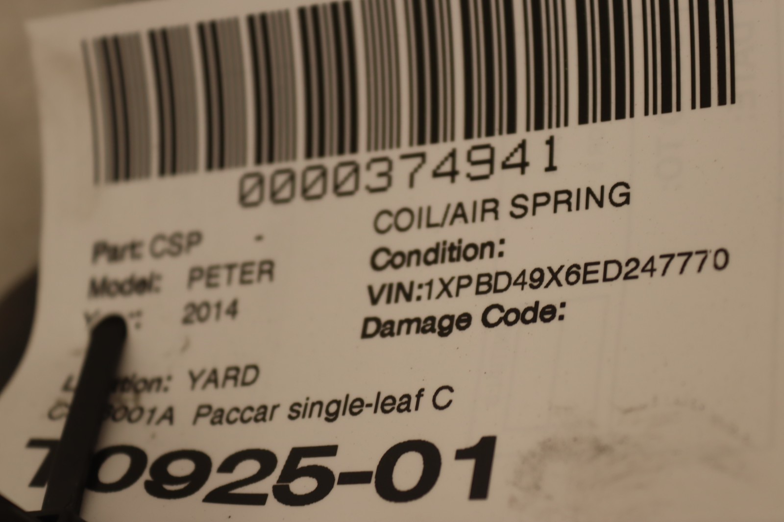 2013-2021 PETERBILT 579 PACCAR SINGLE LEAF C SPRING HANGER MOUNT OEM