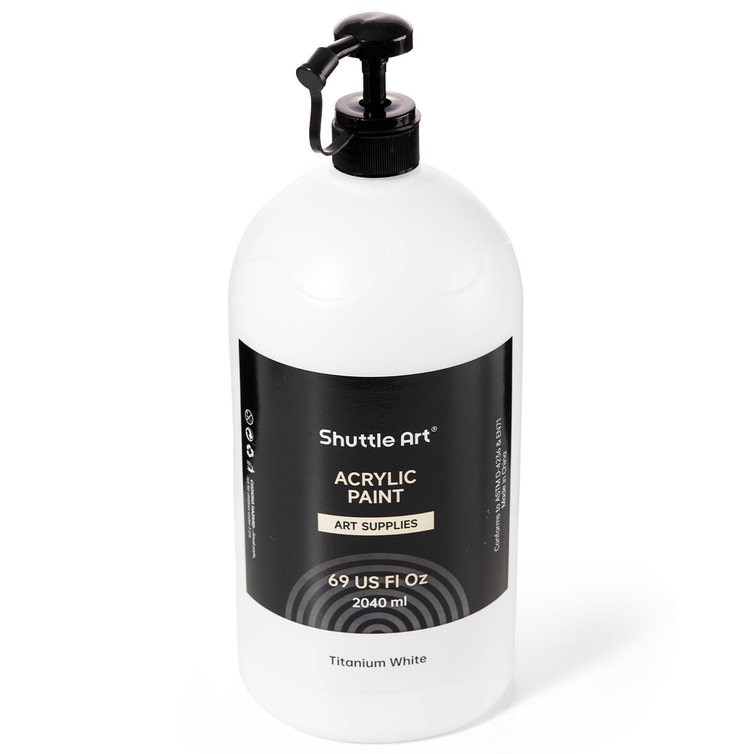 Shuttle Art Titanium White Acrylic Paint, 69 Fl Oz (Pack of 1),