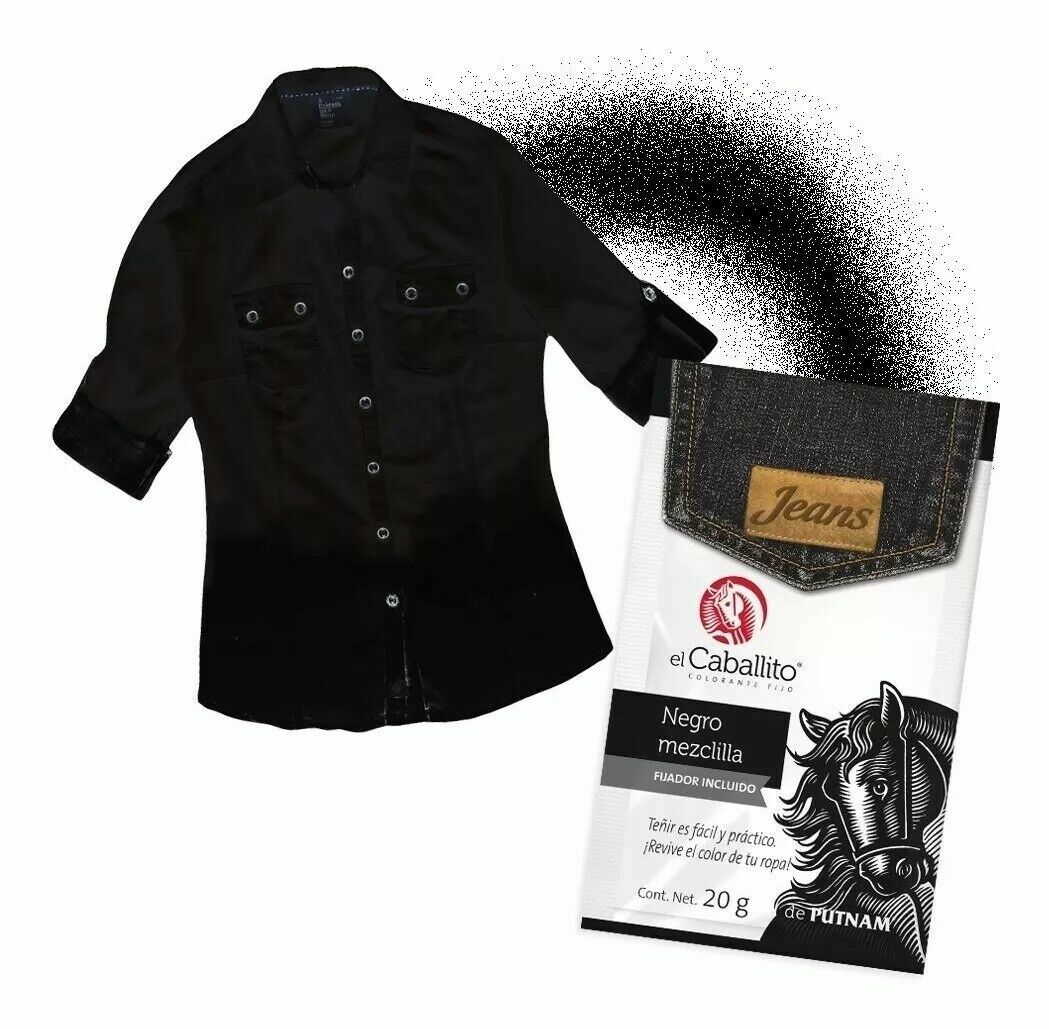 Colorante/Pintura p/ropa EL CABALLITO de  Putnam { Negro Mezclilla Denim Blk }