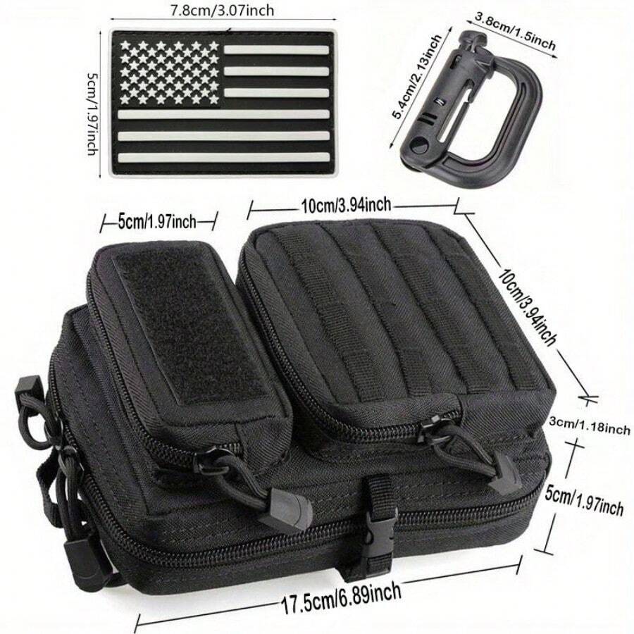 Tactical Molle Zippered Pouch EDC Waist Pack Hiking