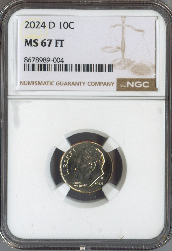 2024-D Roosevelt Dime NGC MS67 FT Quality