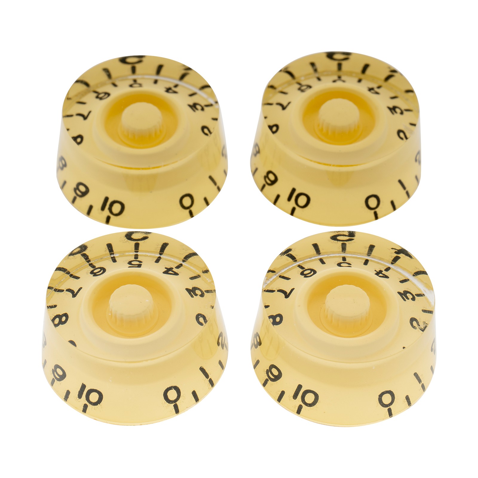 Musiclily Pro 4 Piece Cream Metric 18 Spline Knob Set For Asia Import Guitar Pot