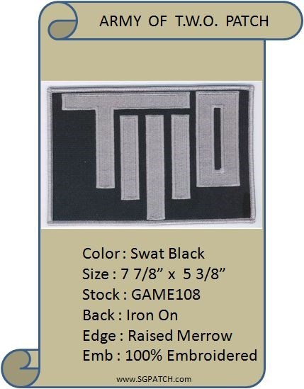 LARGE ARMY OF T.W.O. CHEST PATCH COSPLAY - GAME108