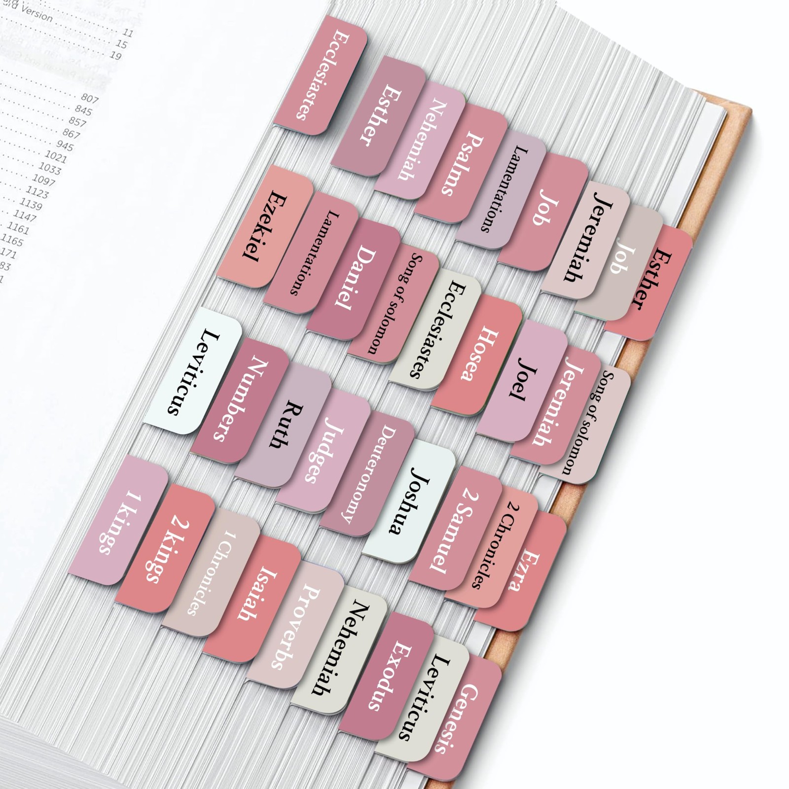Bible Tabs, 75 Black, Laminated Tabs for Women and Men, Bible...
