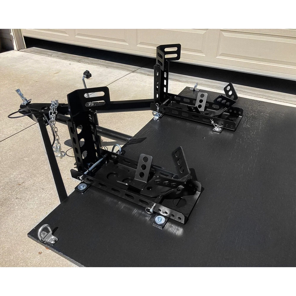 Motorcycle Wheel Chock Front/Rear 3000lb Trailer w/ Mount Kit