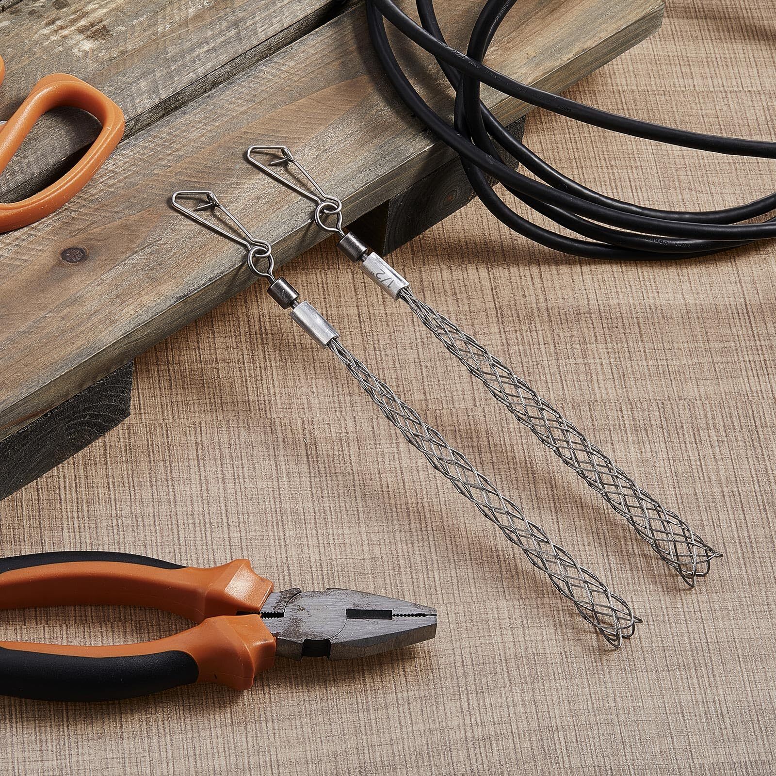 2 Pack 1/2 Inch Wire Pulling Grip Mesh Cable Pulls Cable Pulling Grip Sock