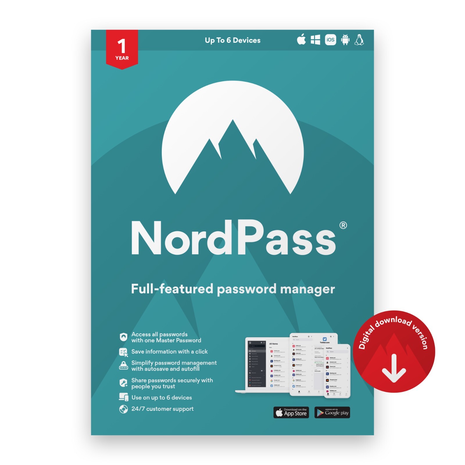 NordPass Premium - 1-Year Password Manager Subscription