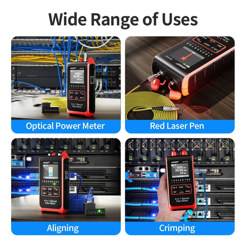 Fiber Optical Power Meter Wavelength Network Cable Tester LAN Wiring Diagnostics