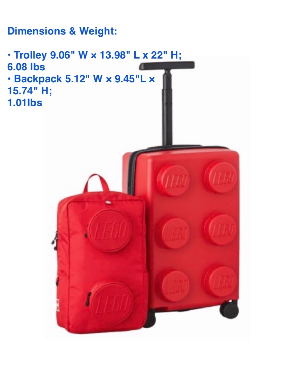 LEGO, Carry-on trolley Lock & Backpack, Luggage, Expandable Carry on & Backpack