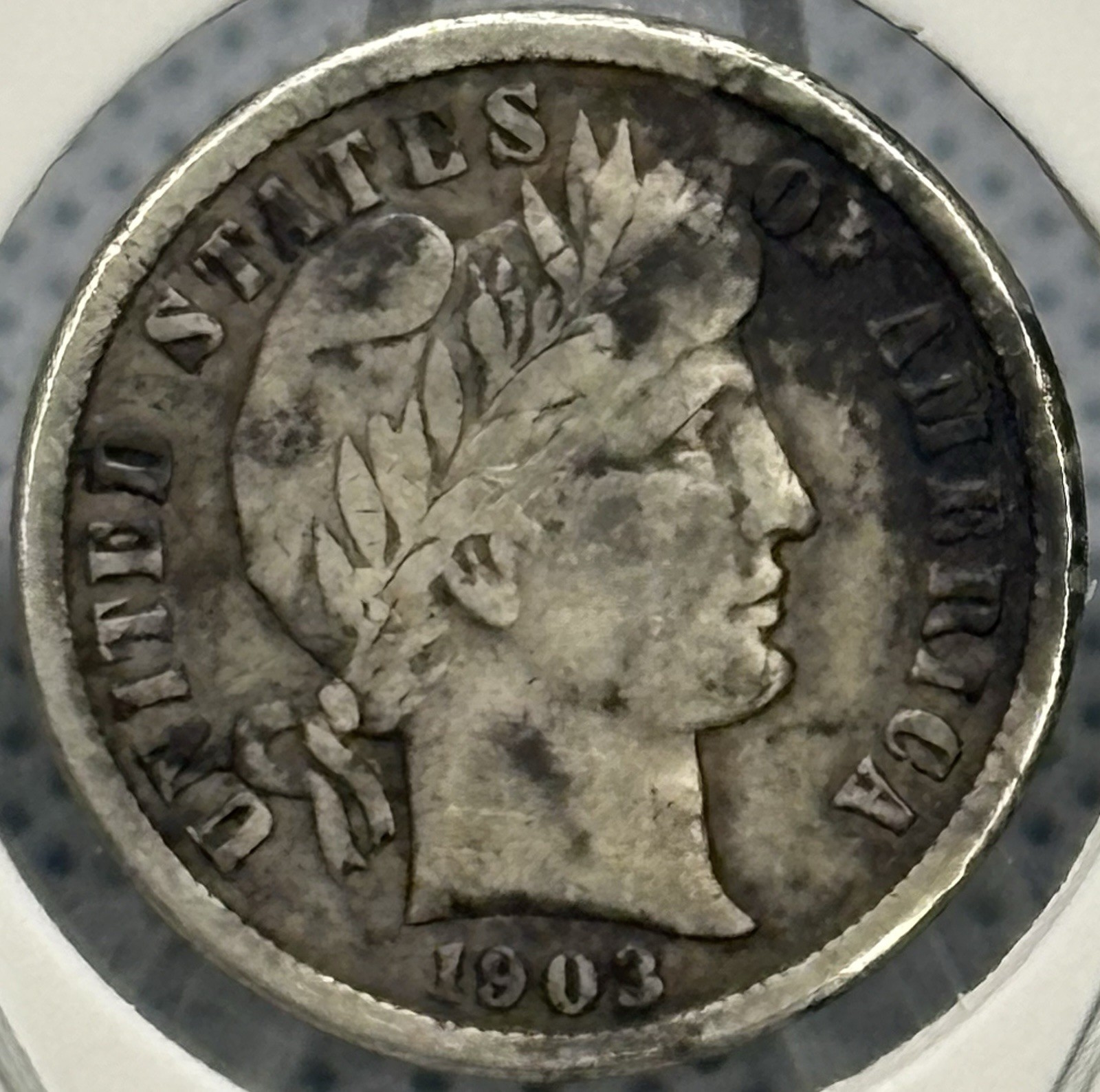 1903 O Barber Dime, 90% Silver, Fine, Very Nice, Full Liberty, Low Mintage! 🔥