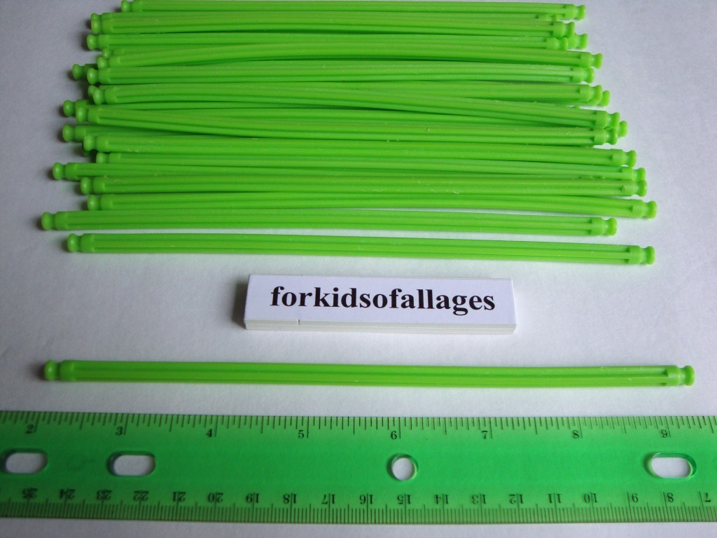 KNEX BUILDING TOY 25 Neon Green 7 1/2" Flexi Rods Flexible 7.5" Screamin Serpent