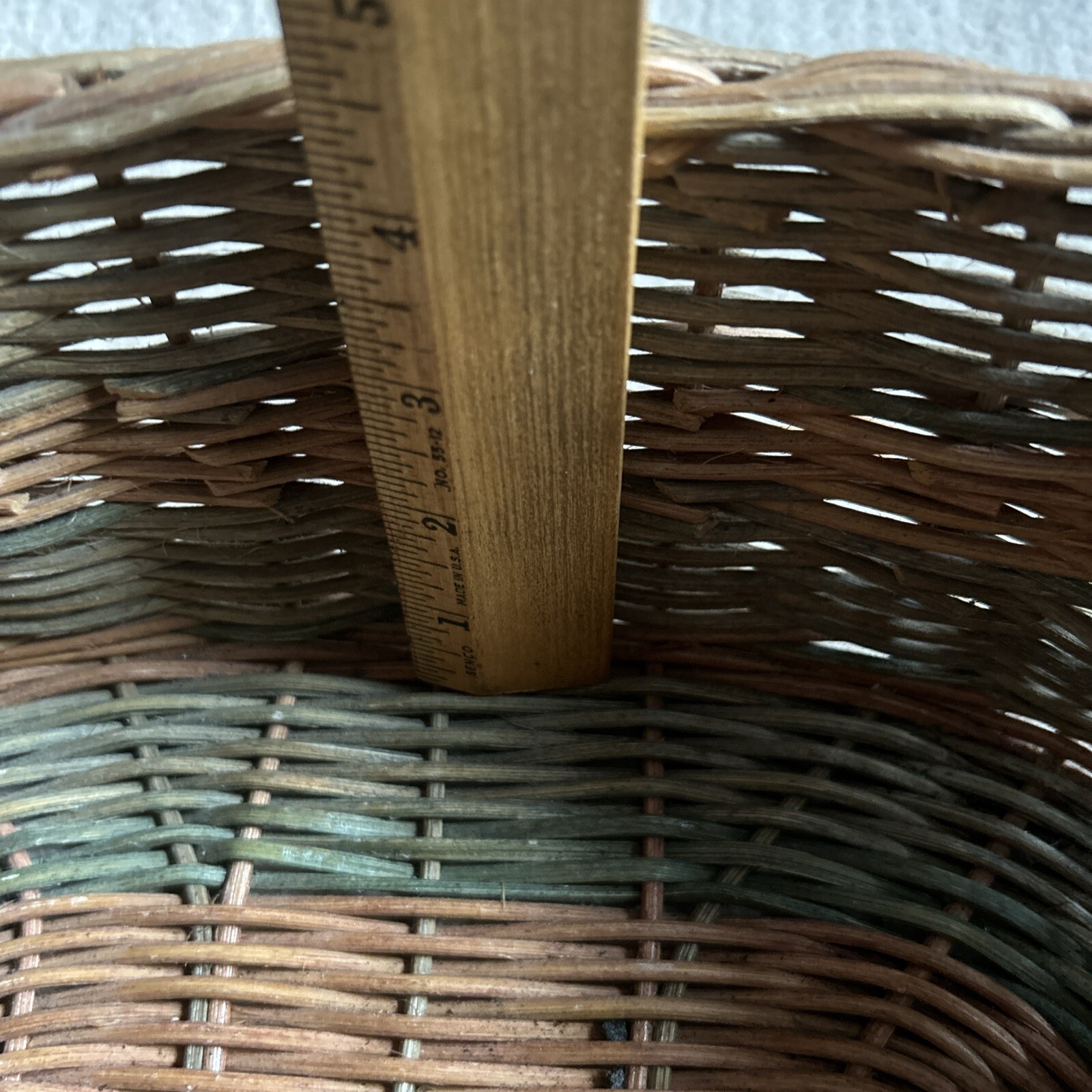 Basket Rope Accent Brown Fixed Handle Decorative. Oval Shape