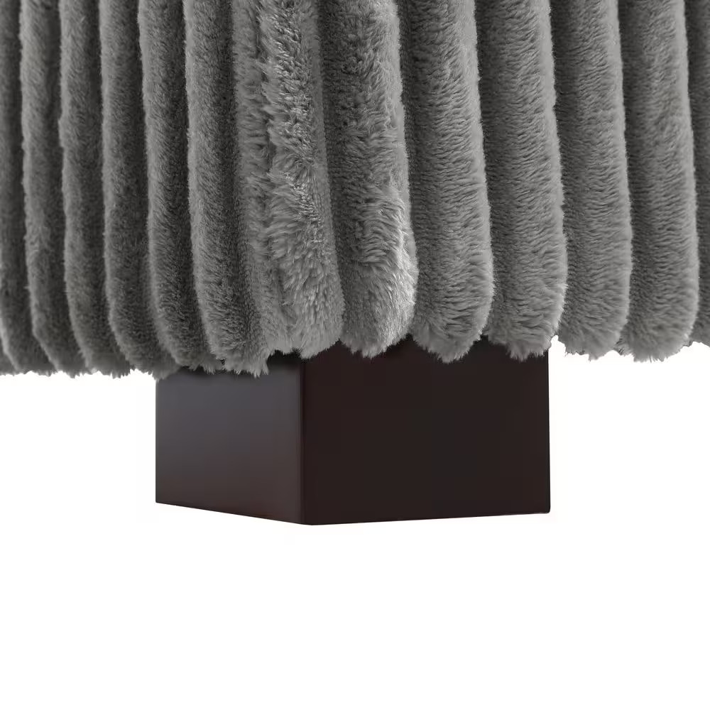 35.9 In. Armless Faux Rabbit Fur Polyester Rectangle Sectional Center 1-Seat Sof
