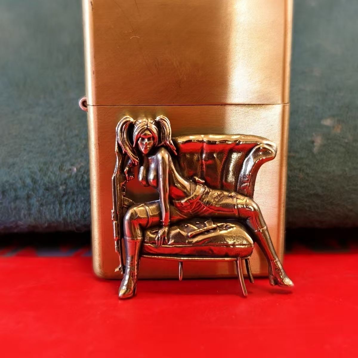 1 piece Sexy female warrior brass sticker lighter DIY accessories