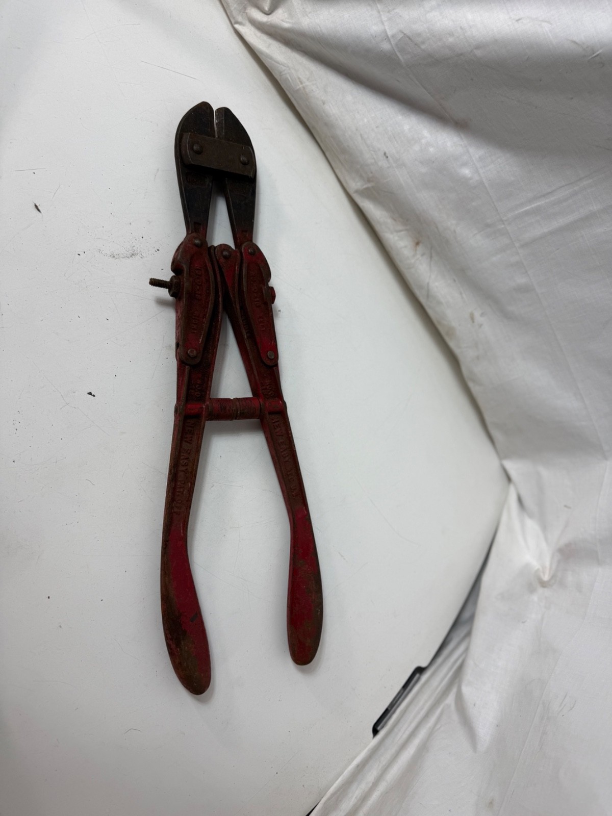 Vintage HK Porter New Easy Bolt Cutter No 0 18 Inch Red Handles Hand Tool