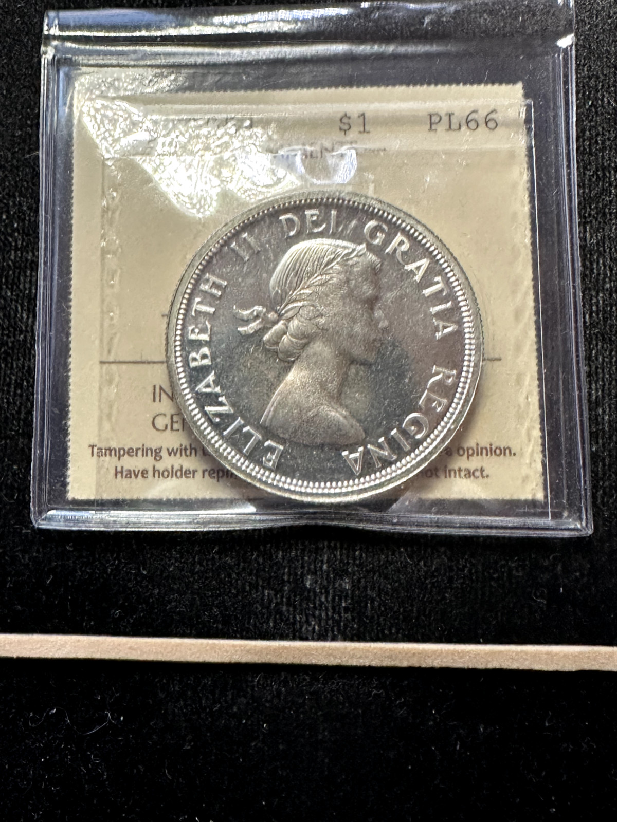 1954  ICCS Graded Canadian Silver Dollar $1,**PL-66 Cameo** Cert# XNY 080