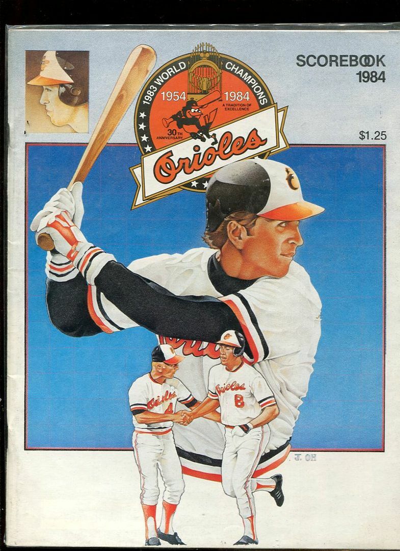 Baseball Program Baltimore Orioles - 1984 - 6/8 - Detroit Tigers Scored