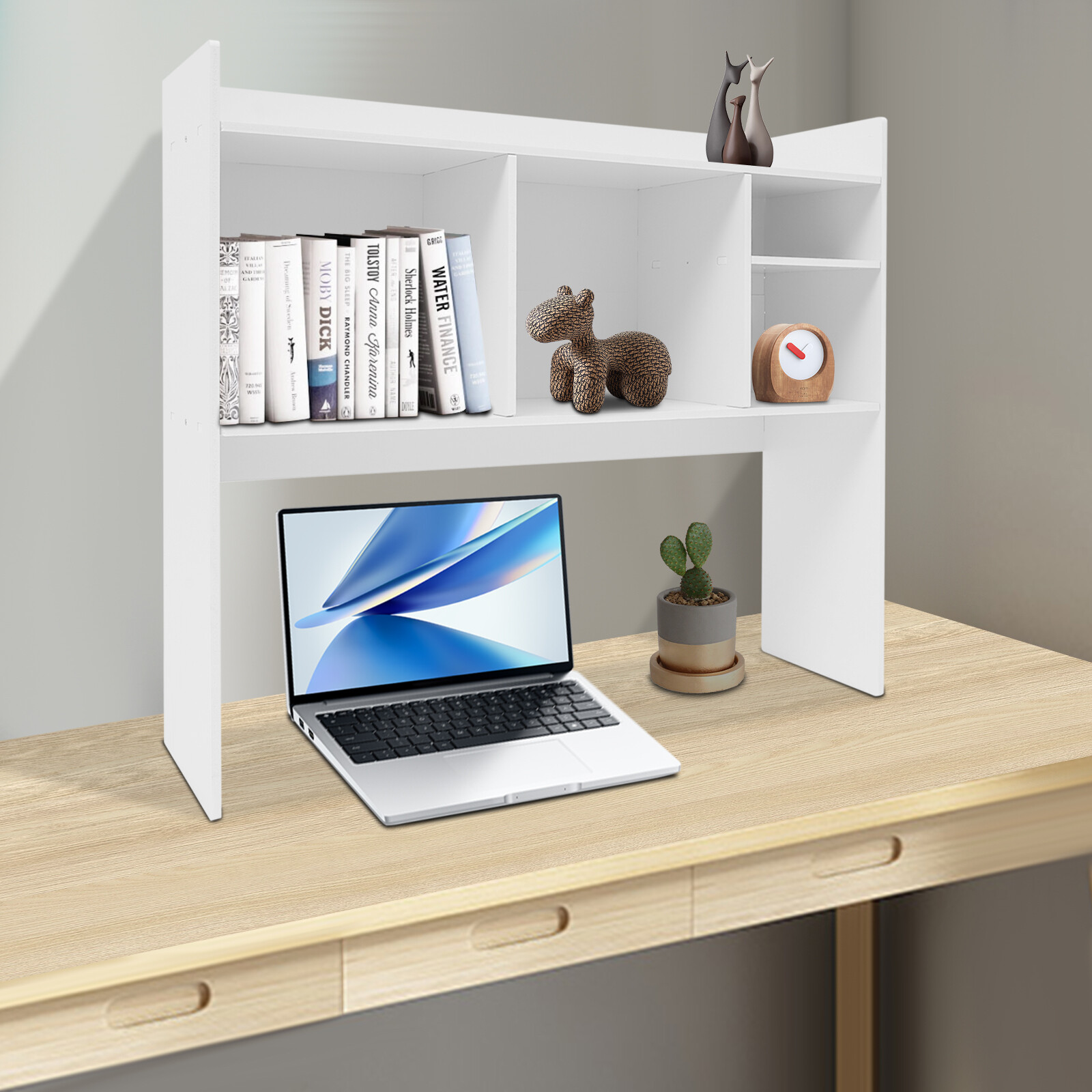 6 Grids Desk Bookshelf Desktop Storage Organizer Display Shelf Rack Dorm Office