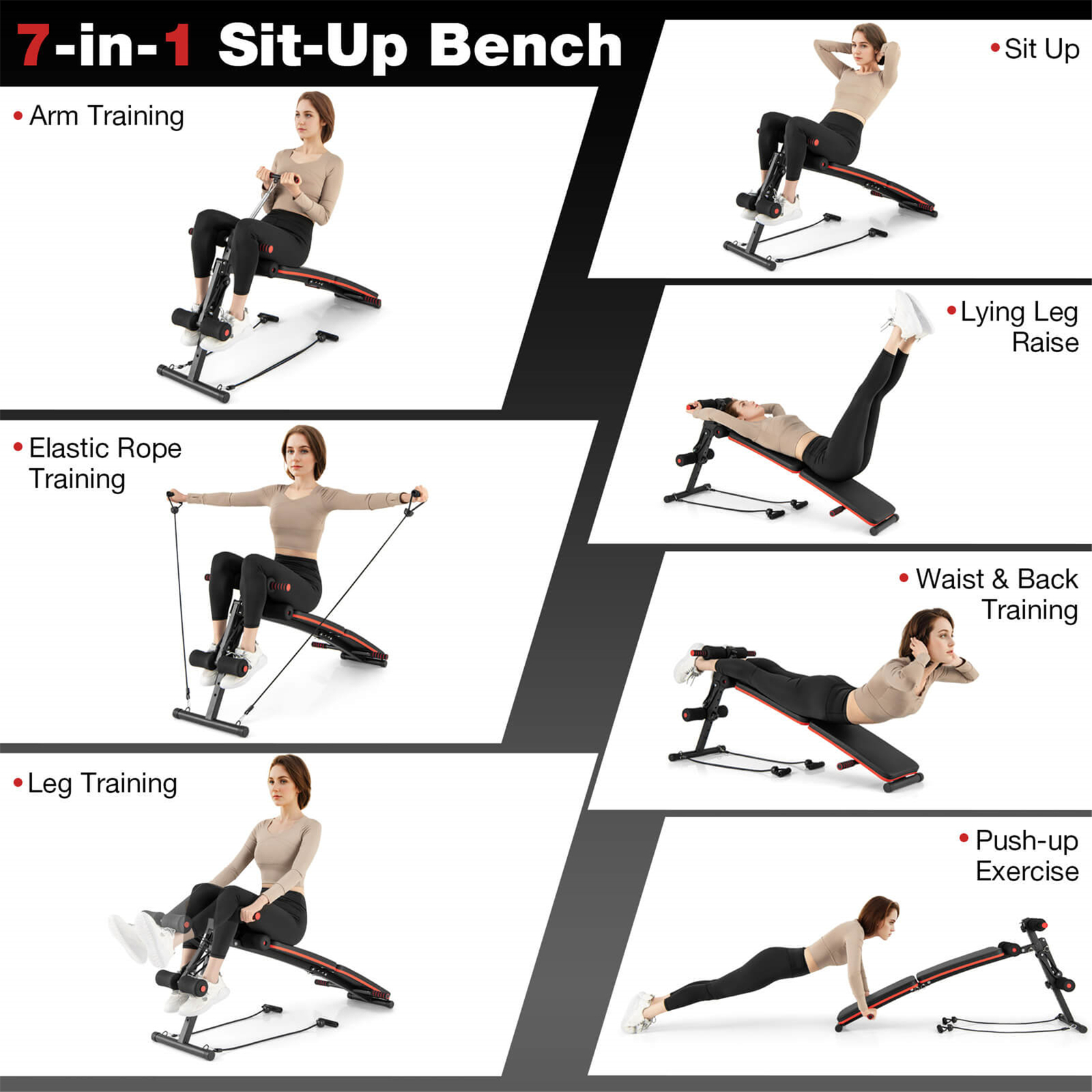 7 in 1 Sit up Bench 7 in 1 Sit up Bench Multi-Layer Structure Cushion Foldable