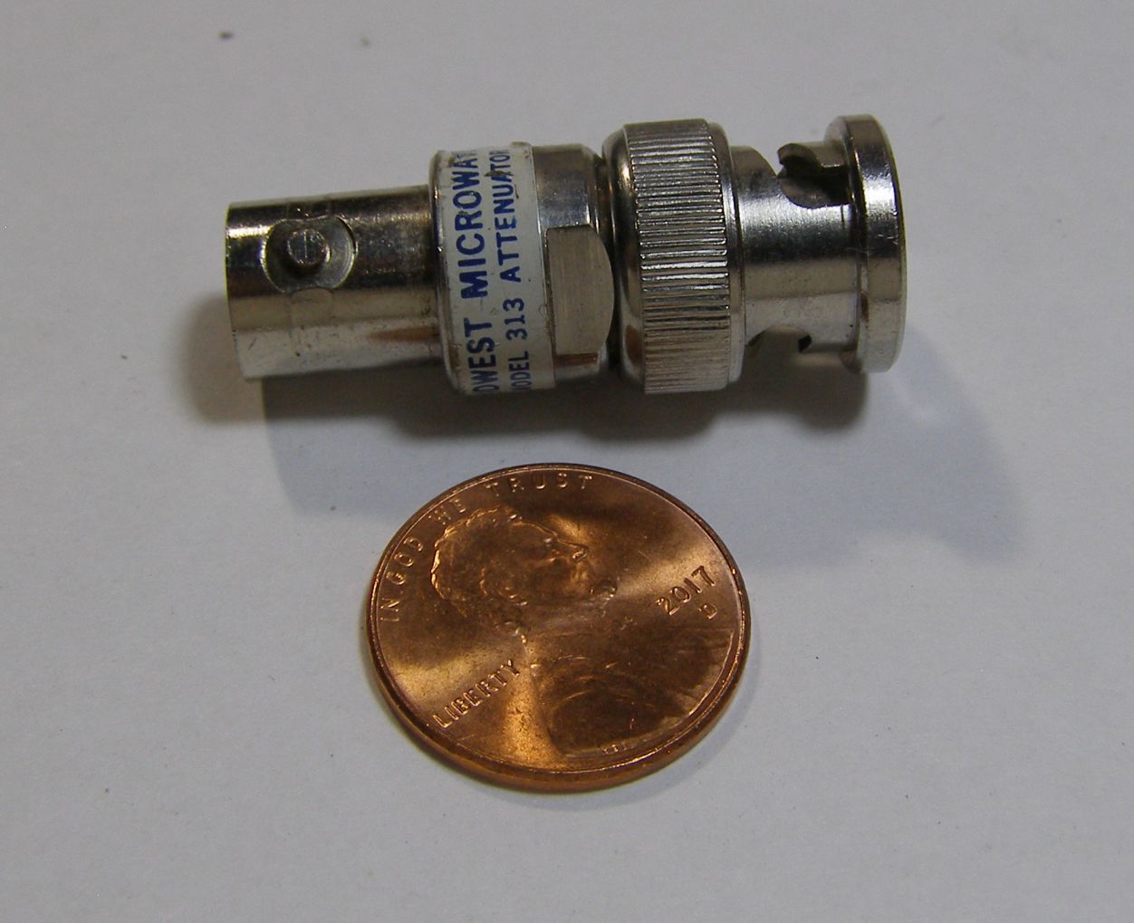 MIDWEST MICROWAVE MODEL: 313 ATTENUATOR BNC SILVER
