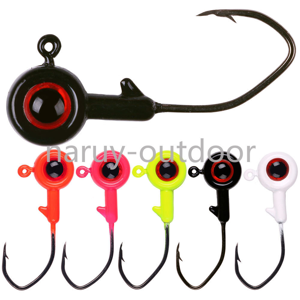 25/50 Pack Fishing jig Heads Hook 3D Eyes Crappie Jigs for Bass Walleye Trout