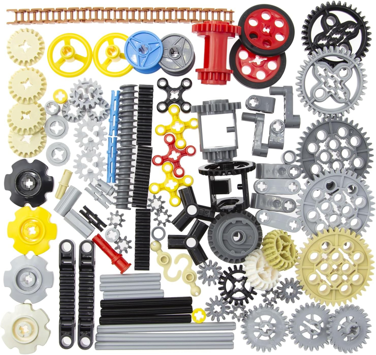 116Pcs Technic Parts for Lego Kits - Essential Gear, Pin, Liftarm, and Beam Buil
