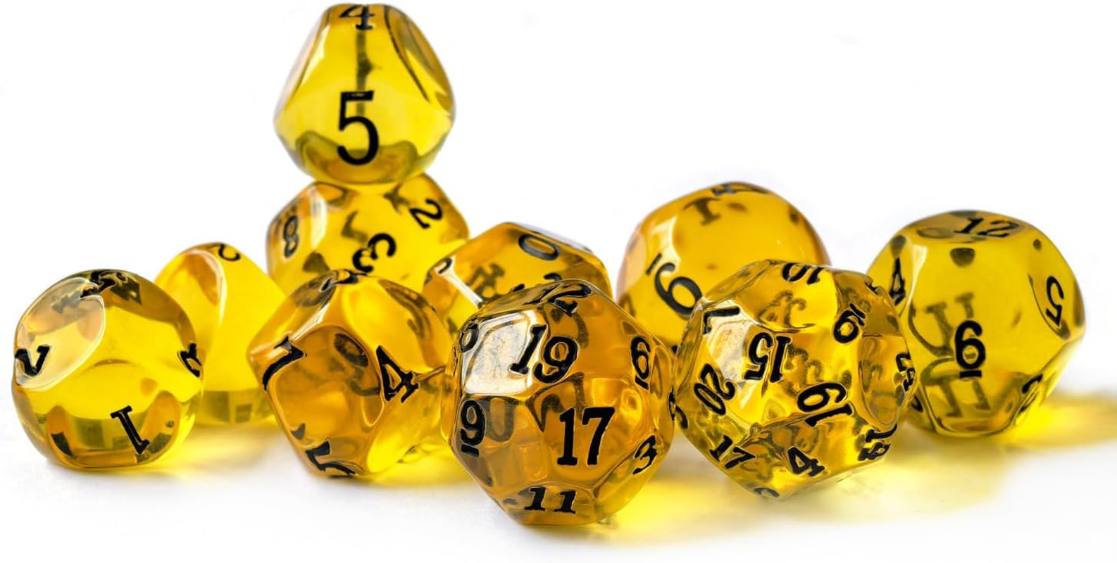 10 Pieces Odd Numbered Polyhedral Dice Set D3-D25, Odd Number Dice D3, D5, D7, D
