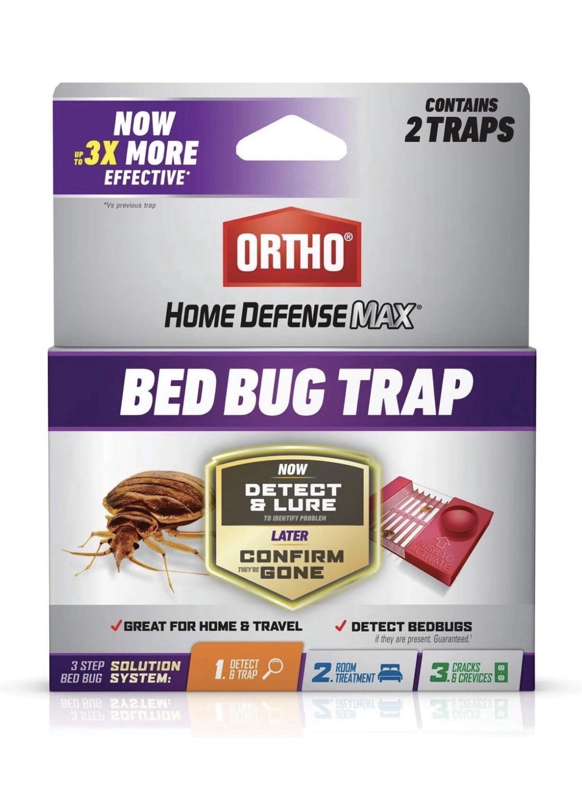 FOUR Ortho Home Defense Max Bed Bug Traps Box of 2 Traps (8 Total Traps) NEW