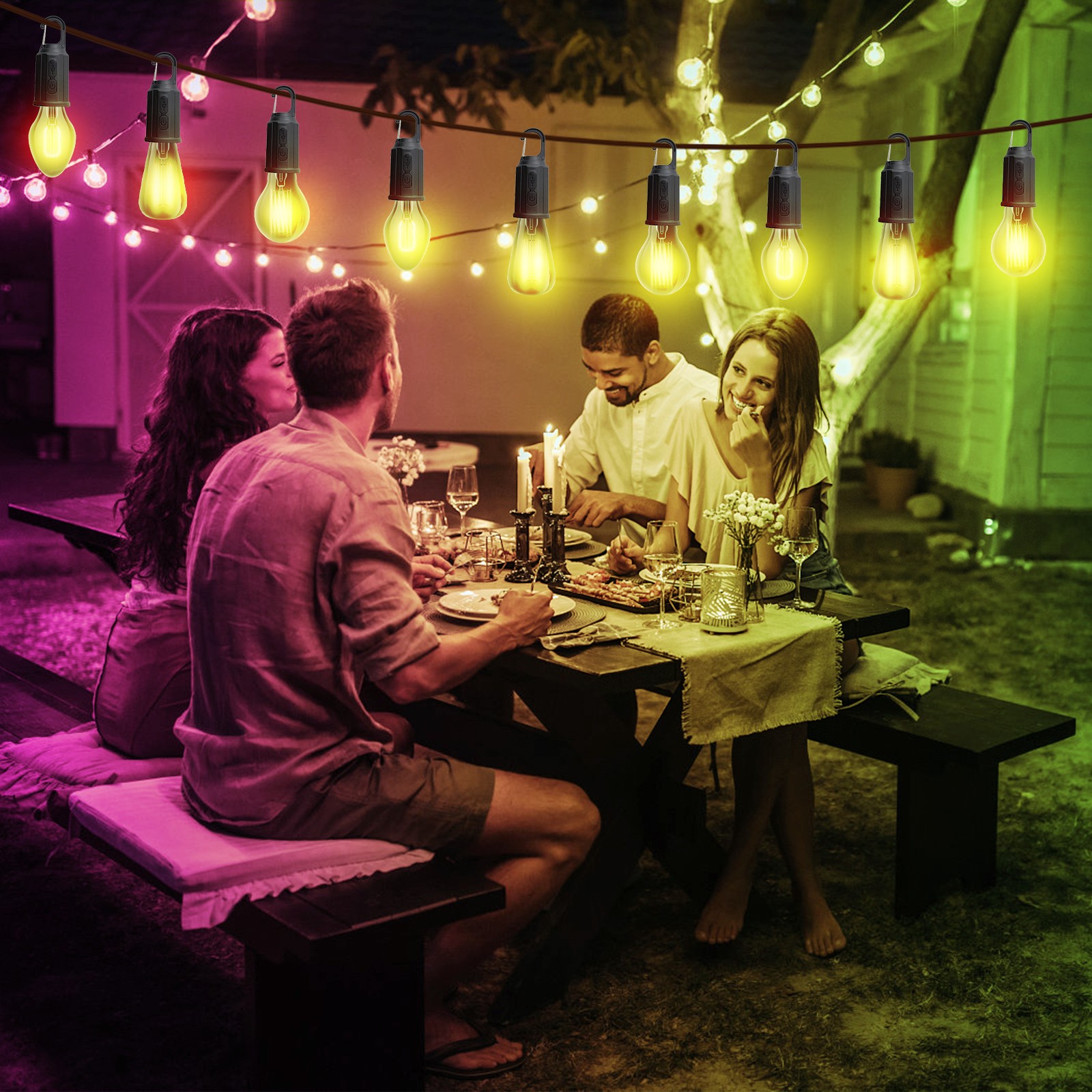 1-Rechargeable Portable Outdoor Ambient Light LED Multi-function Camping EOFC