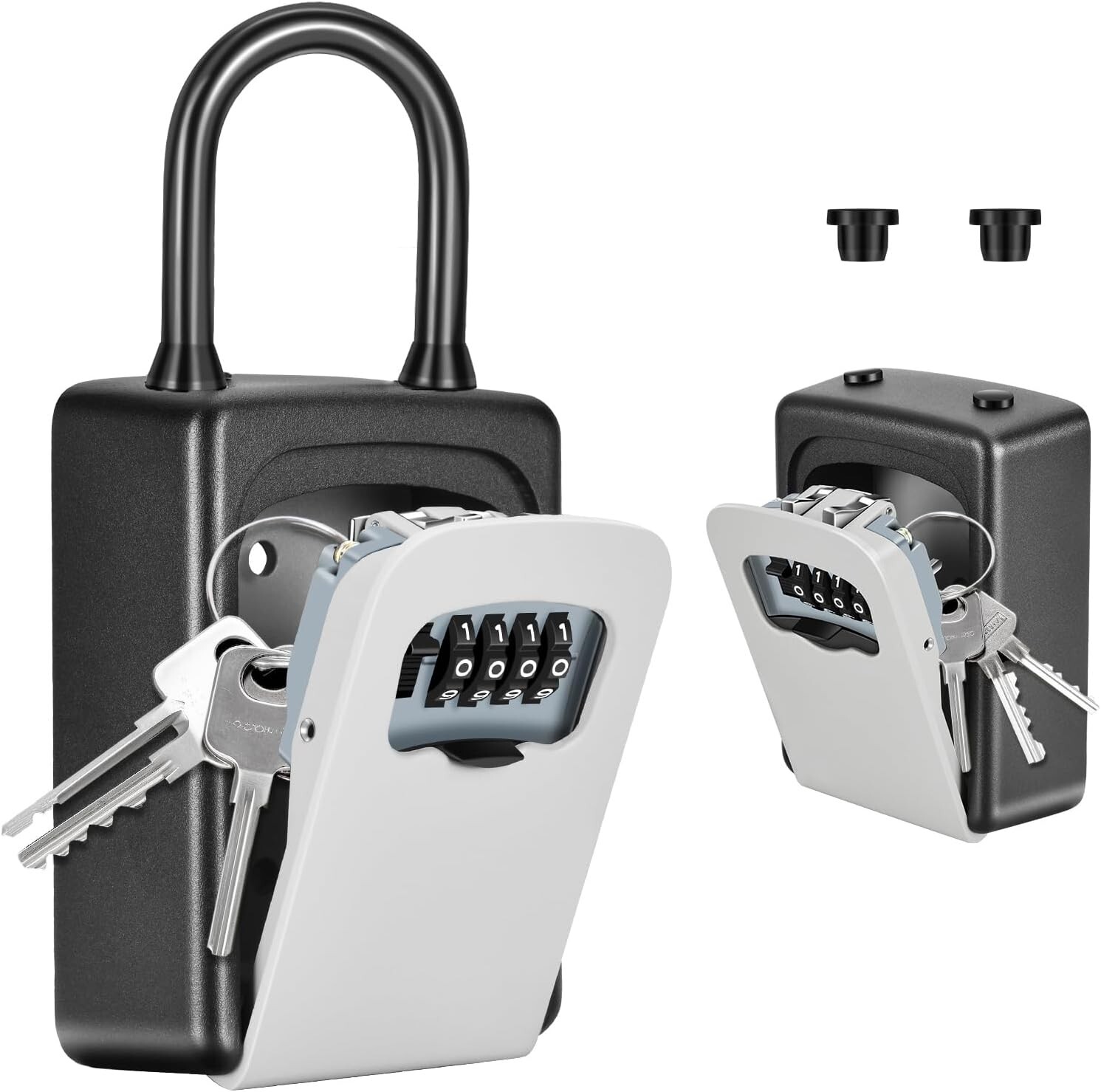 Portable Key Lock Box Wall Mounted Weatherproof with Resettable 4-Digit Code