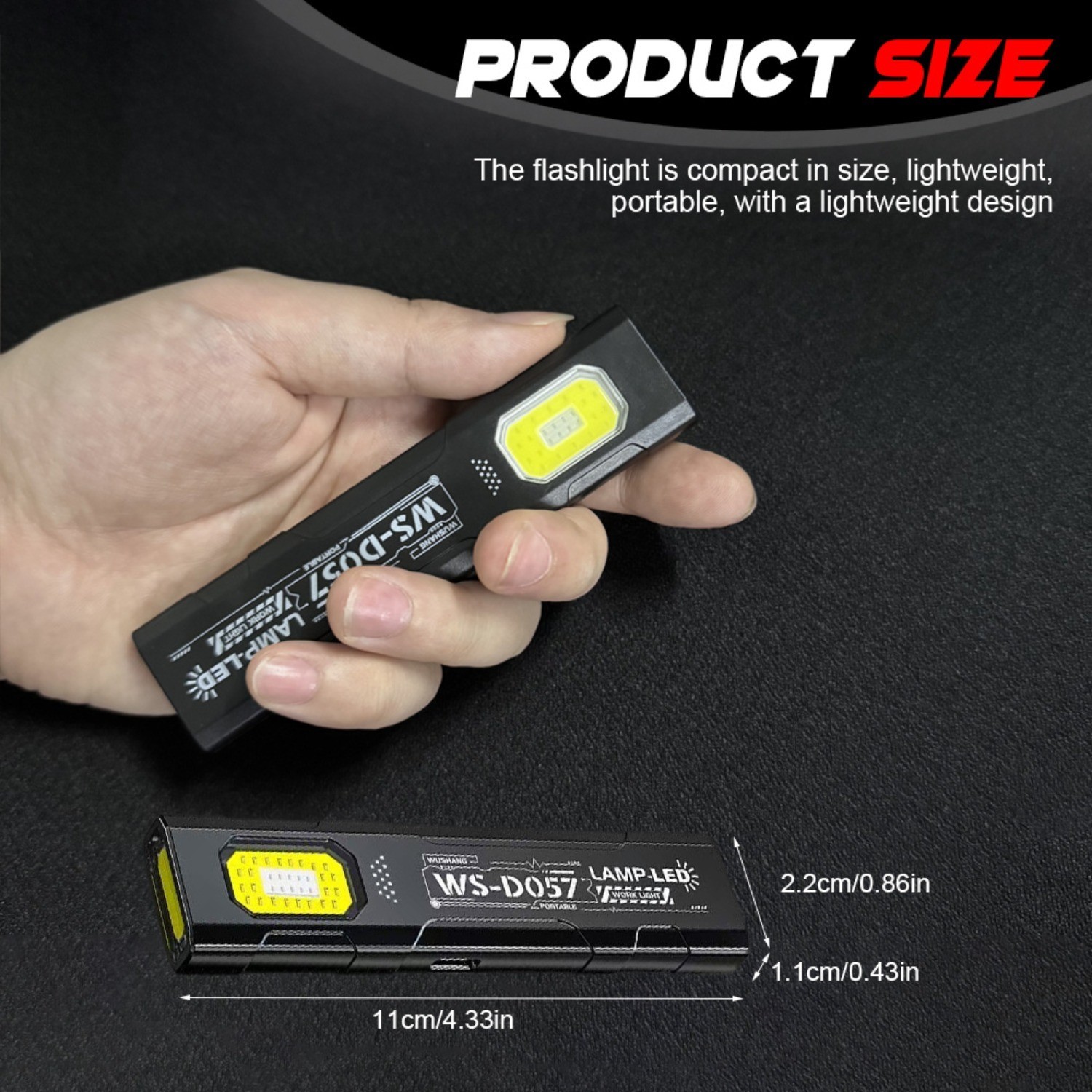 4pcs Mini Thin Flashlight with Pen Clip USB Rechargeable COB Repair Work Light