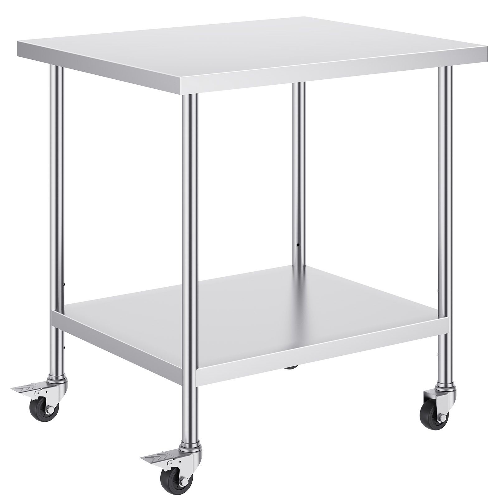 30x18x38in Stainless Steel Work Table with 3 Adjustable Levels