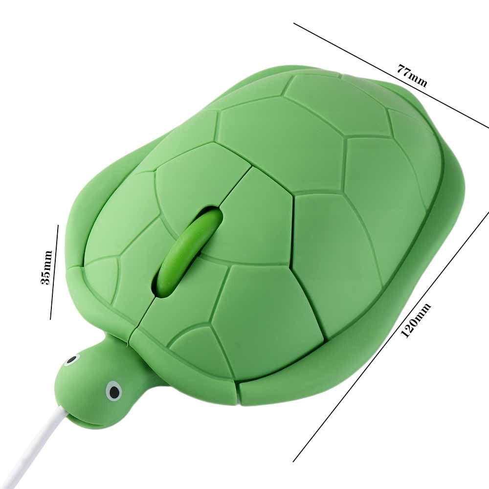 Cute Turtle Shape USB Wired Corded Mouse,1200DPI 3 Buttons USB Plug N Play Wi...