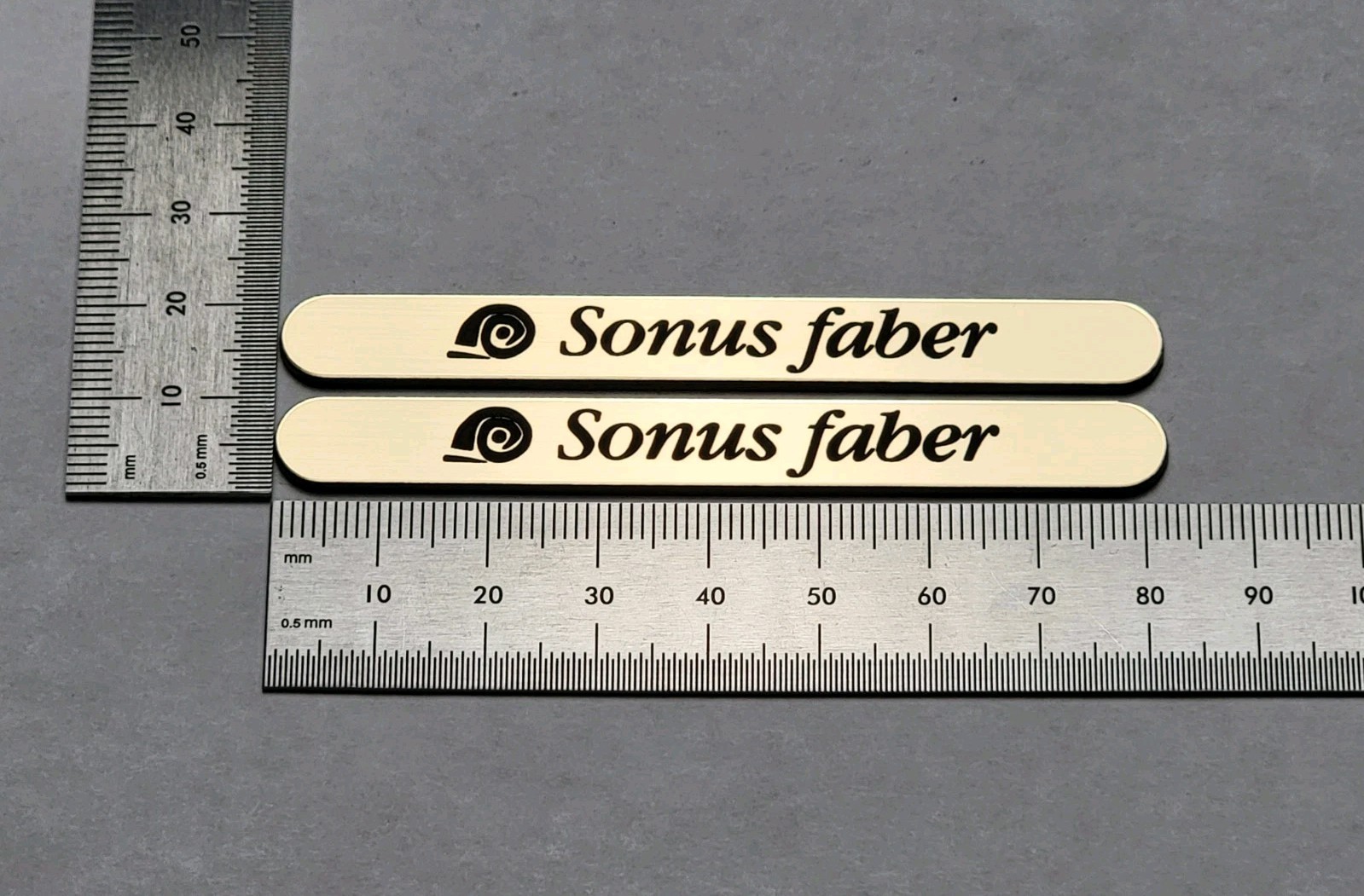 Sonus Faber Speaker Badge Logo Emblem Concertino Brushed Gold Pair With Adhesive