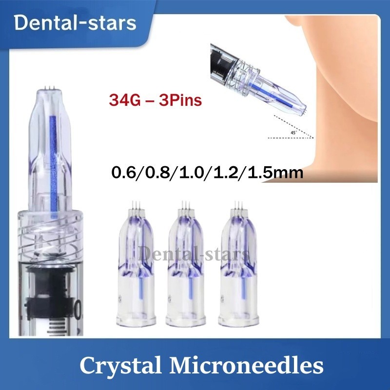 Crystal Nanosoft Microneedles 3Pin Needles Anti Aging Eyes Face Neck Skin Care