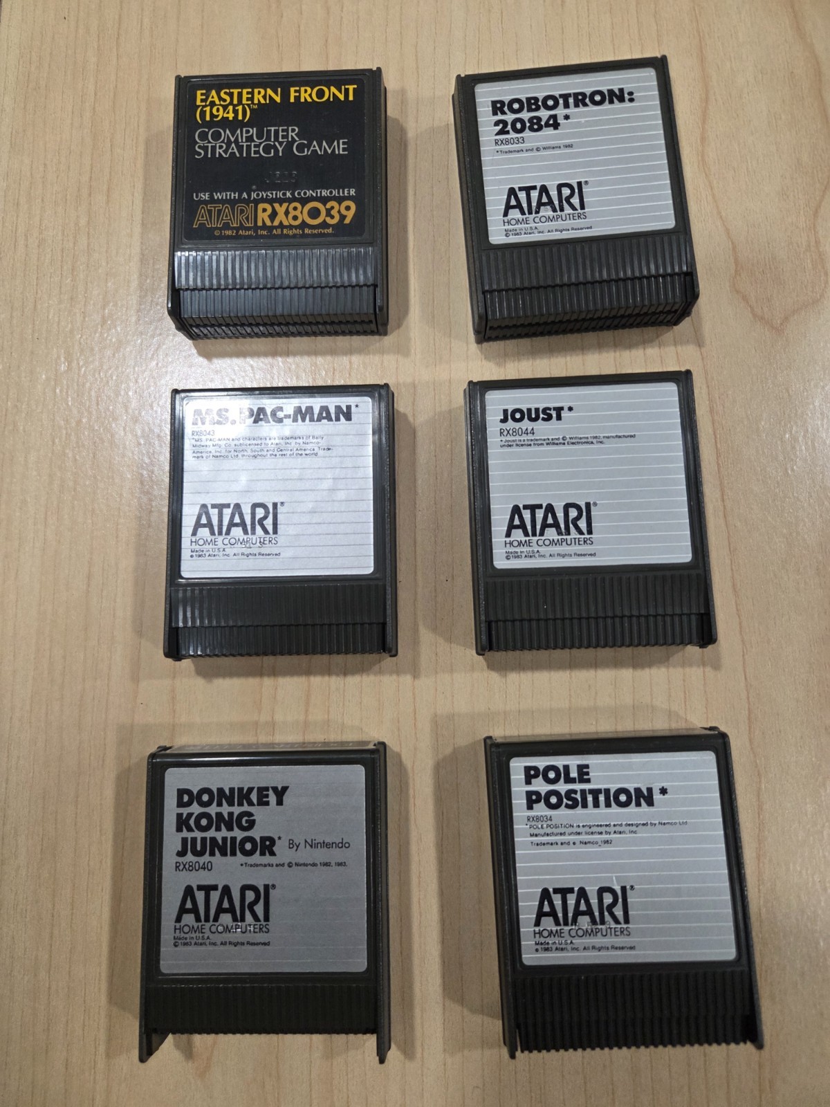 Atari 400 800 XL XE Cartridge Lot Donkey Kong Jr Ms. Pac-Man Joust