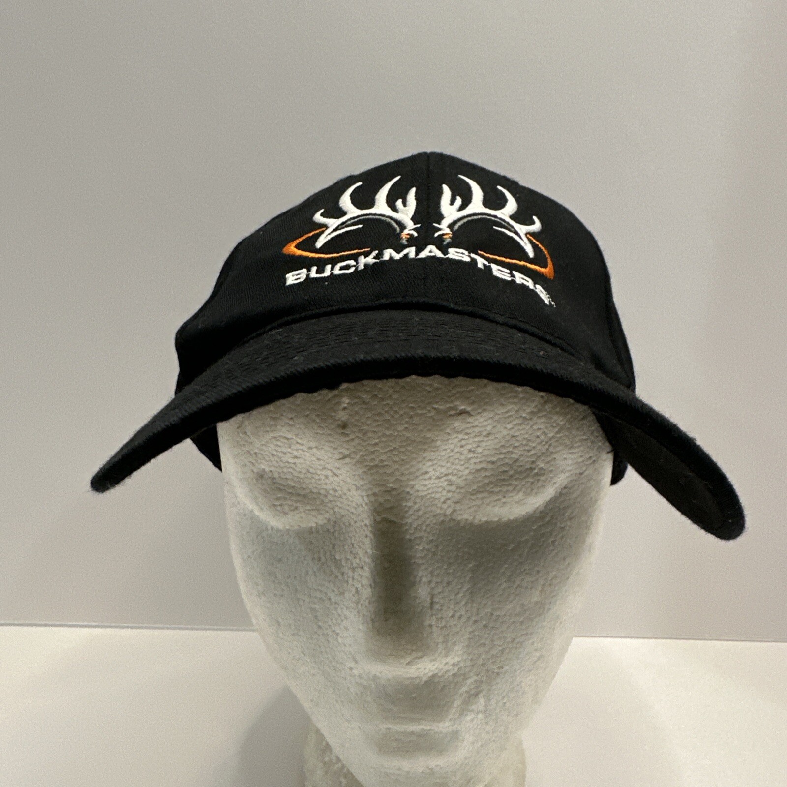 Buckmasters Black Hat Cap w Antlers on Front NAPA Know How Hook Loop EUC