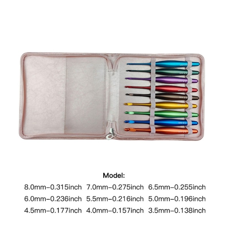9 Pcs Crochet Hook Set Knitting Needle Practical Crochet Needle for Handicrafts