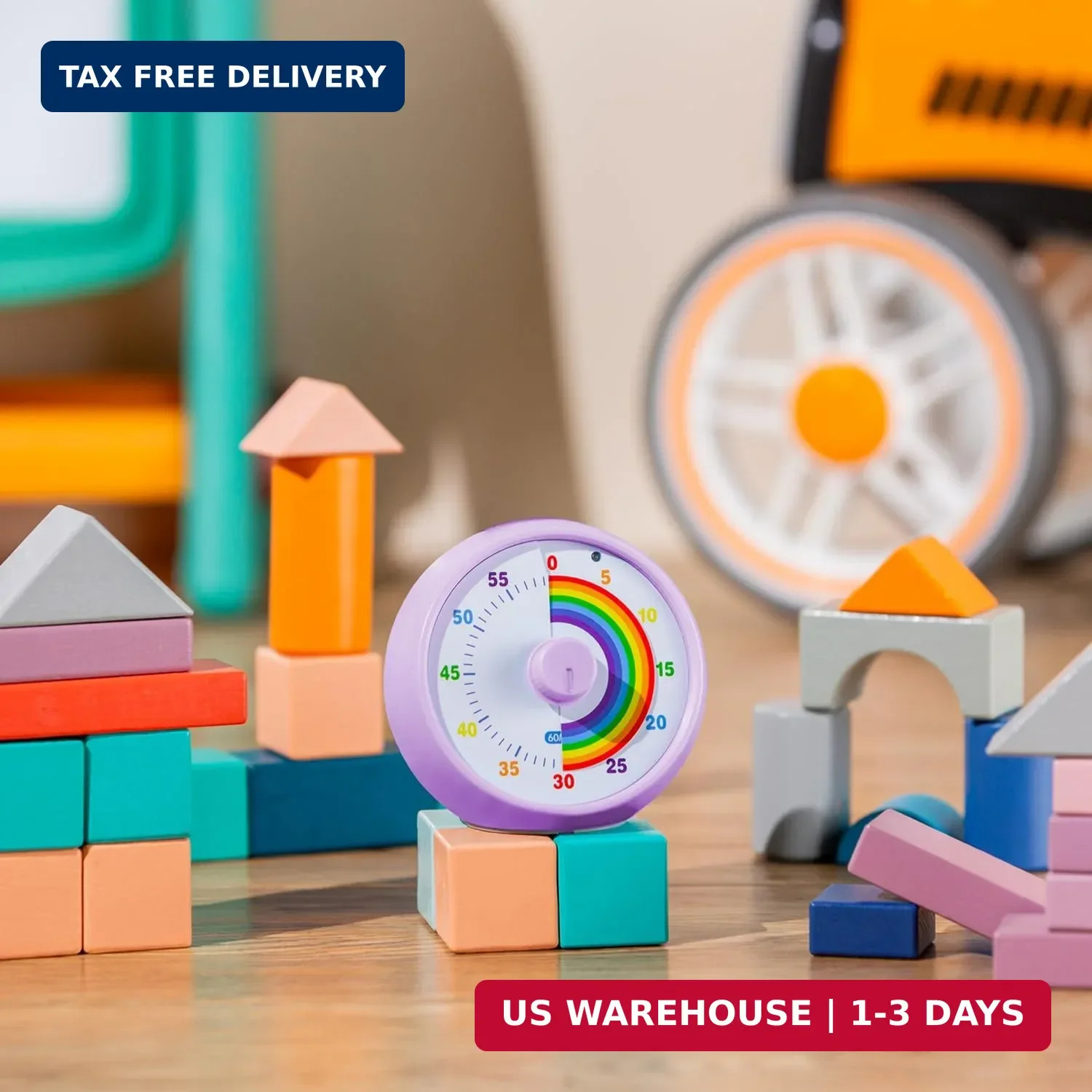Visual Timer for Kids, 60-Minute Countdown for Classroom Office Kitchen, Desk Ti