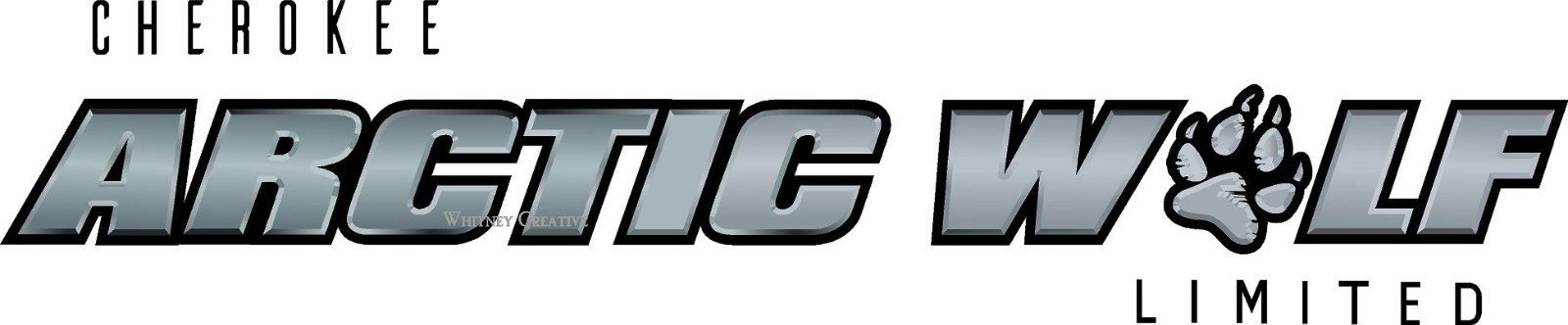 "Arctic Wolf" RV LOGO Graphic decal lettering  54"x11.25"