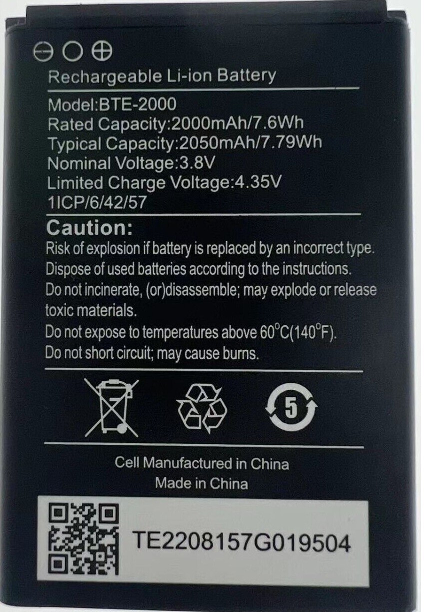 New OEM Original CAT BTE-2000  2000mAh Battery for CAT S22 Flip phone T-Mobile