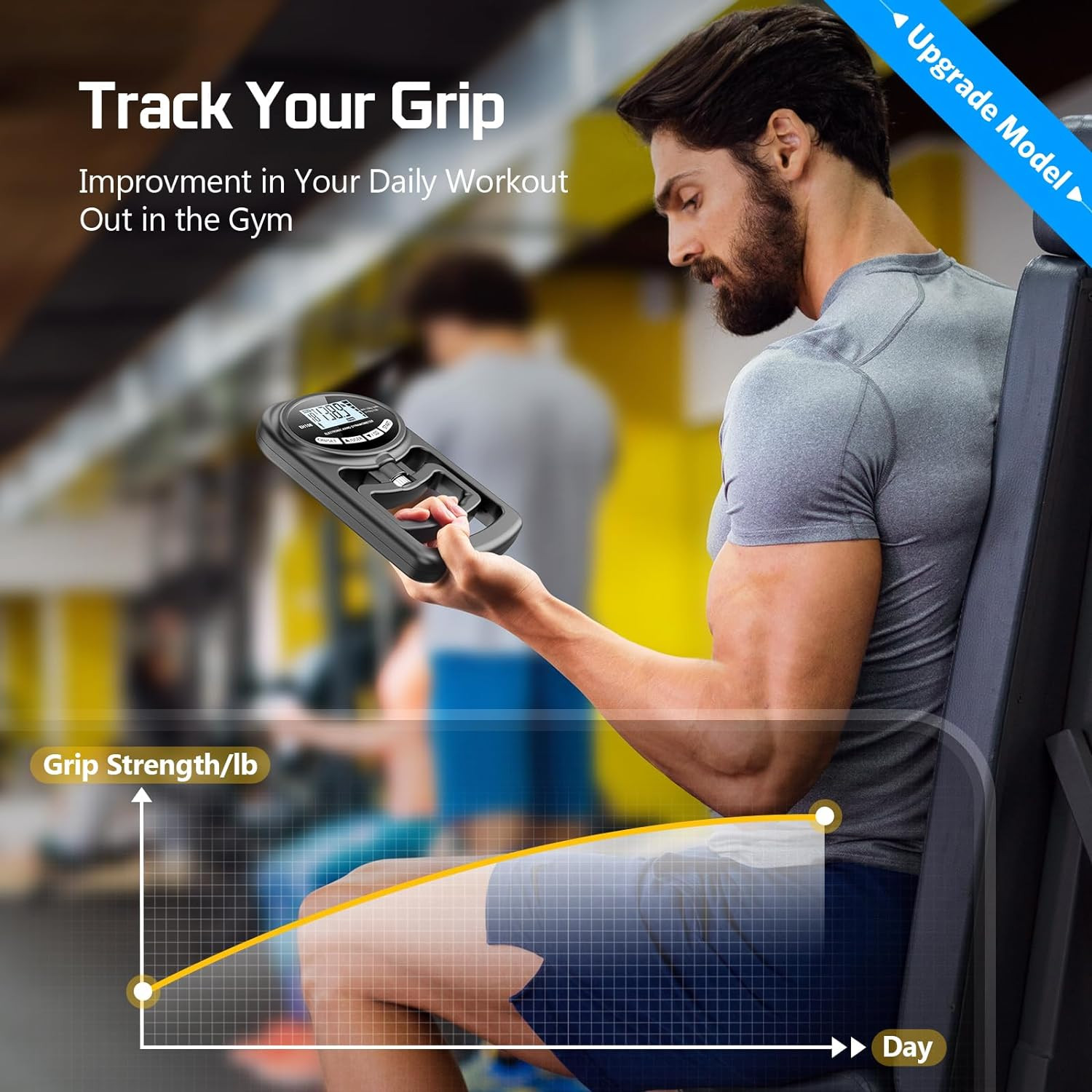 Hand Grip Strength Tester Trainer - Electronic Hand Dynamometer Forearm Grip Str