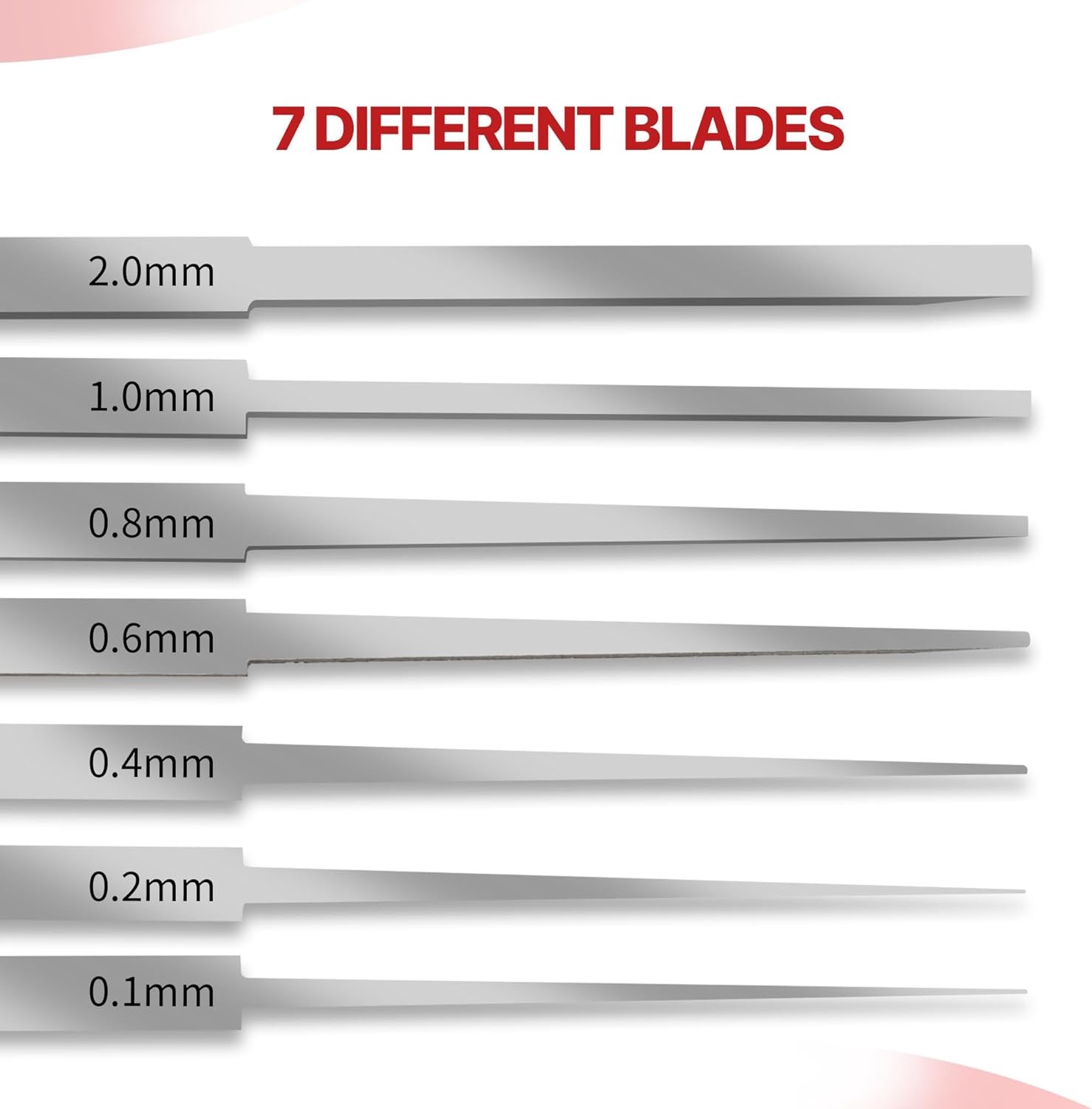 Resin Carved Scribe Line Hobby Cutting Tool with 7 Blades (0.1/0.2/0.4/0.6/0.8/1