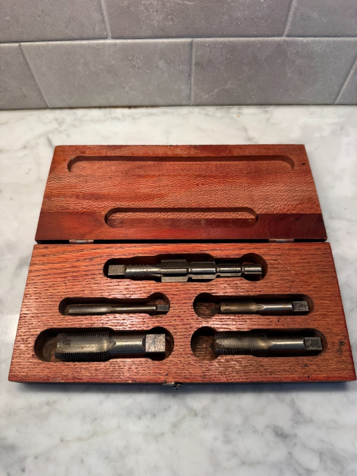 Vintage Blue Point Tool set Flute Taps in Wood case