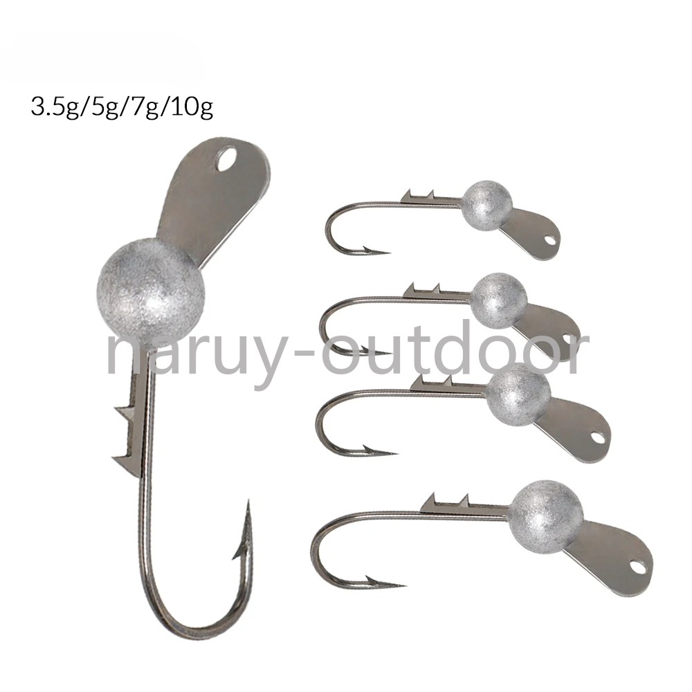10pcs/pack Jig Head Fishing Hook With Metal Lip 3.5g/5g/7g/10g for Bass Trout