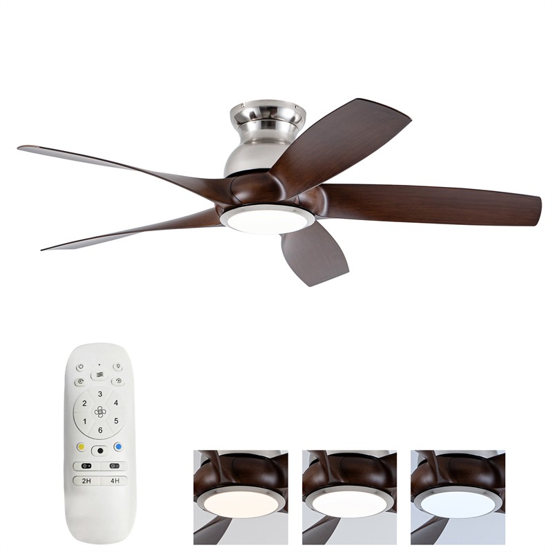 56" 5 ABS Blades Ceiling Fan with 3 Color LED Light, Remote Control for Indoor