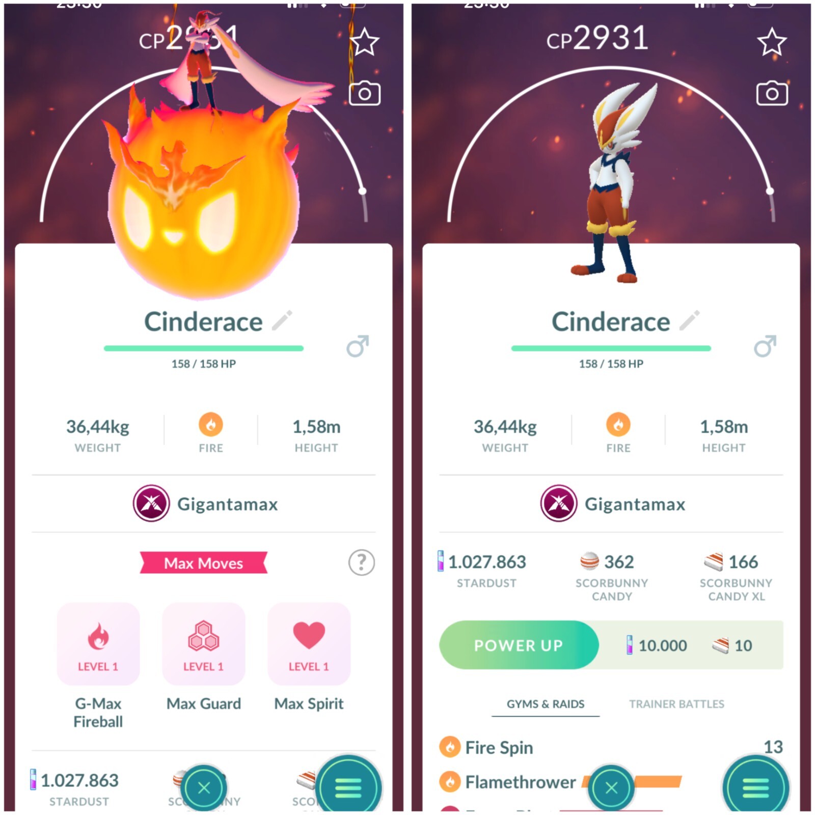 Gigantamax Cinderace Iv40 3moveset - 3DmaxMove Tr-de  20k stardust