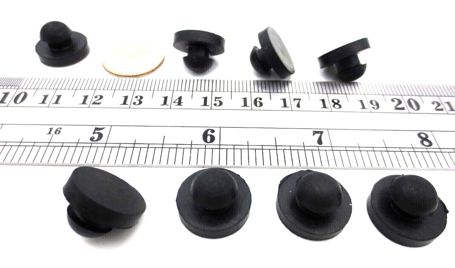 Rubber Stem Grommet Push-In Pad Fits 1/4" Hole, 1/8" Thick Panel, Durable Black
