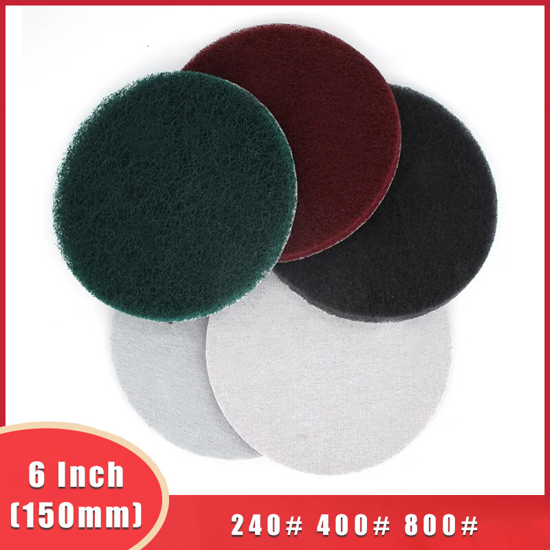 6 Inch 150mm Round Flocking Scouring Pad Cleaning Cloth Sanding Disc 240#-800#