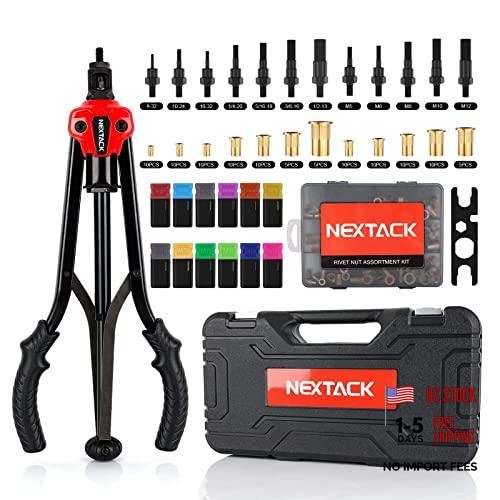16" Semi-Auto Rivet Nut Tool 16-inch Two-Handed Rivnut Tool Kit/105 Nutserts